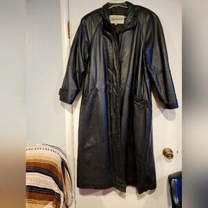 womens Winlit Black leather coat